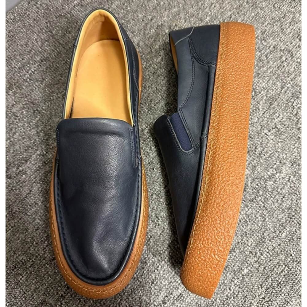 รองเท้าโลฟเฟอร์หนังสีน้ำเงินกร - Men'S Shoes Navy Blue บทวิจารณ์และราคา