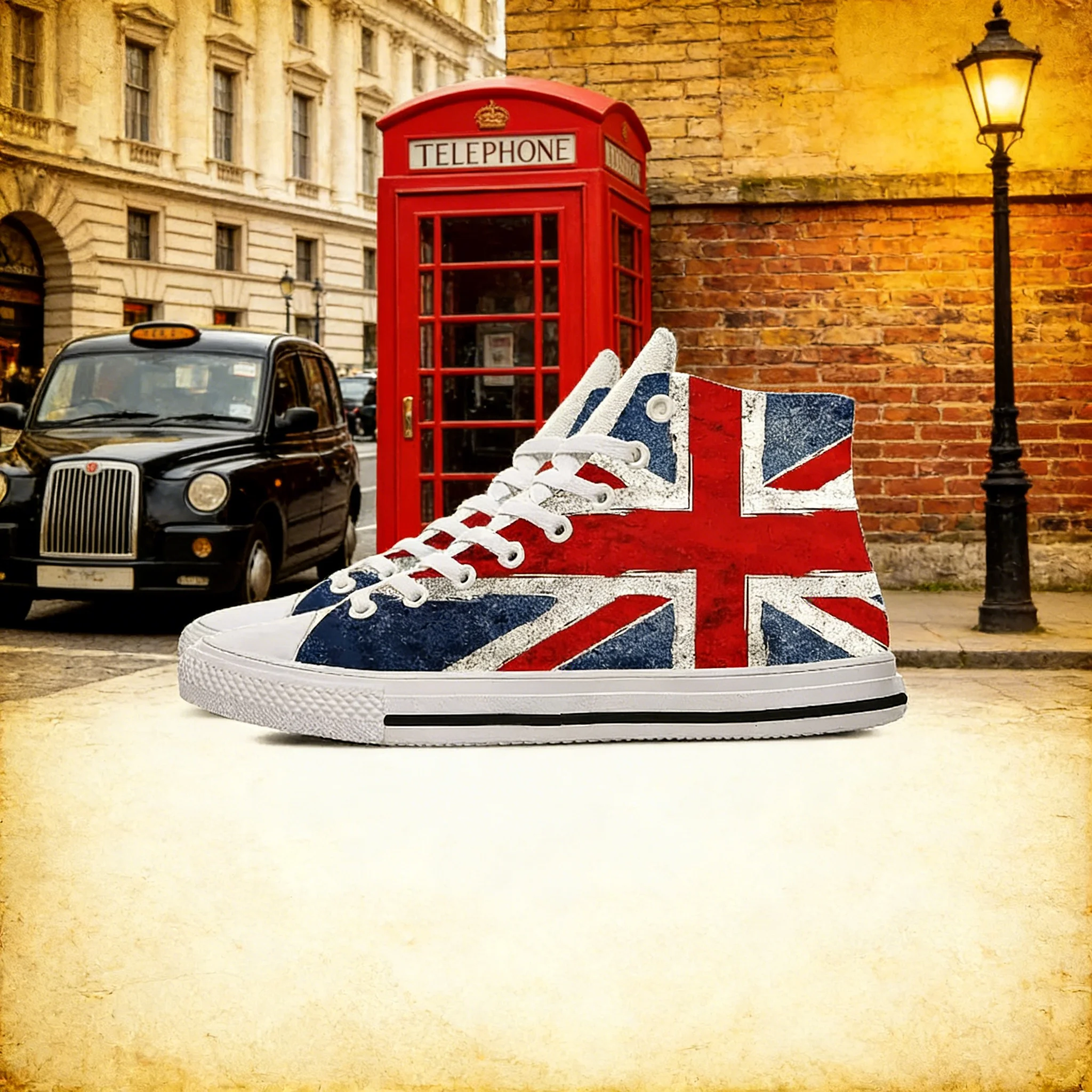 รองเท้าผ้าใบหุ้มข้อสูงพิมพ์ลาย - Men Shoes Uk บทวิจารณ์และราคา